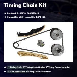 G4FJ 1.6 Engine Crankshaft Kit Head Gasket Set w/Bolts & Timing Chain Kit Bearing Valves Fit For Hyundai Veloster Elantra Kia Rio Optima 2012-2022 1.6L Turbo 23110-2B710 23510-2B700 20910-2BU06