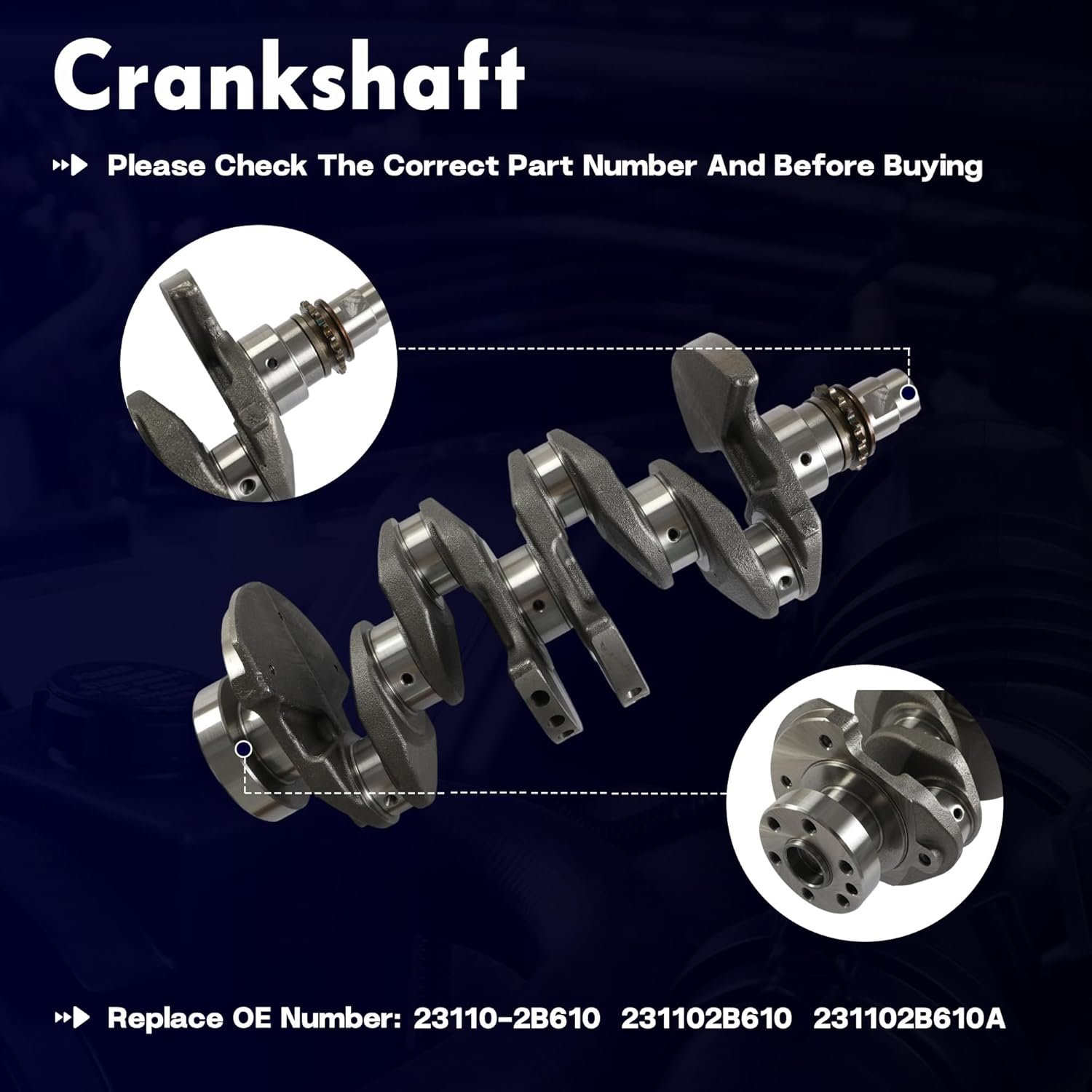 G4FJ 1.6 Engine Crankshaft Kit Head Gasket Set w/Bolts & Timing Chain Kit Bearing Valves Fit For Hyundai Veloster Elantra Kia Rio Optima 2012-2022 1.6L Turbo 23110-2B710 23510-2B700 20910-2BU06 - Image 9