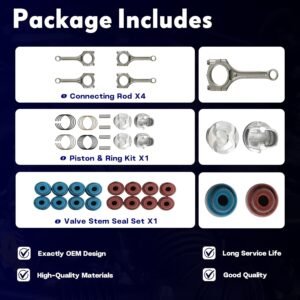 G4FJ 1.6 Engine Crankshaft Kit Head Gasket Set w/Bolts & Timing Chain Kit Bearing Valves Fit For Hyundai Veloster Elantra Kia Rio Optima 2012-2022 1.6L Turbo 23110-2B710 23510-2B700 20910-2BU06