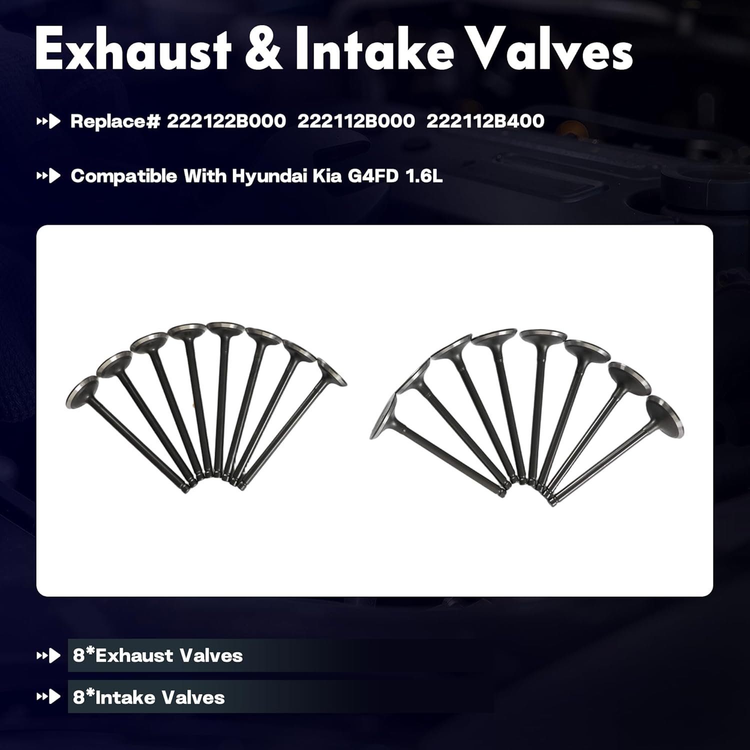 G4FJ 1.6 Engine Crankshaft Kit Head Gasket Set w/Bolts & Timing Chain Kit Bearing Valves Fit For Hyundai Veloster Elantra Kia Rio Optima 2012-2022 1.6L Turbo 23110-2B710 23510-2B700 20910-2BU06 - Image 3