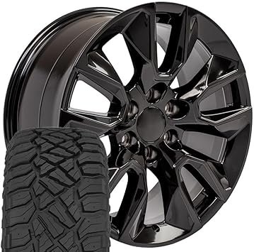 OE CV32 20x9 RST Style Gloss Black Wheel & Tire Package (Set of 4) – Fits Silverado 1500 & GM Full-Size SUVs