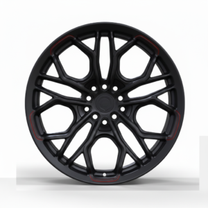Xasisplus TRA-727 Apex Monoblock Forged Racing Wheels – Satin Black with Crimson Accent